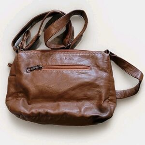 Volganik Rock Brown Faux Leather Cross Body‎ Bag Medium Closet Staple Minimalist